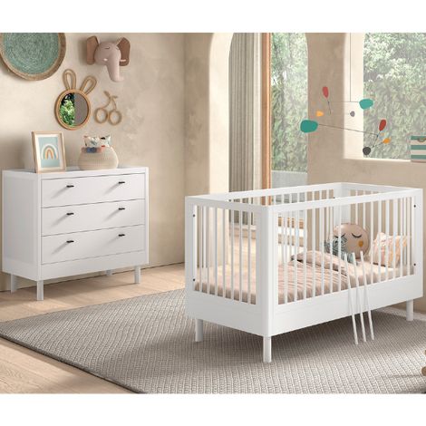Chambre bébé Forrest: lit bébé 70x140cm, commode - bois de hêtre (1/4)