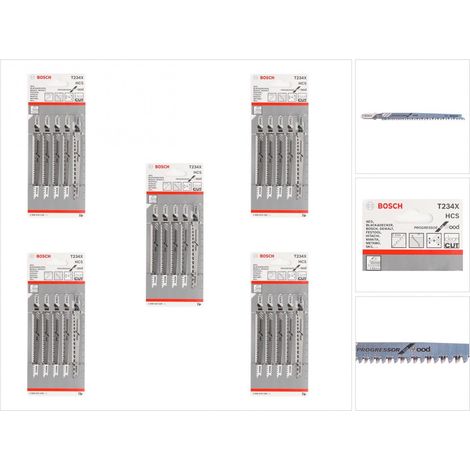 Lame de scie sauteuse Bosch T 234 X, Progressor pour bois 25 pièces