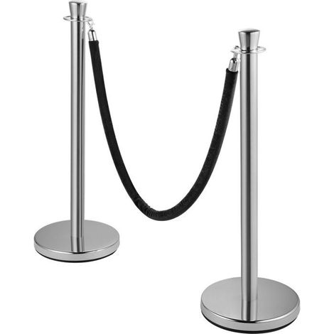 Poteau de guidage avec corde en velours - Lot de 2 pièces - Corde de 1,5 m - Connexion à 4 voies (1/5)