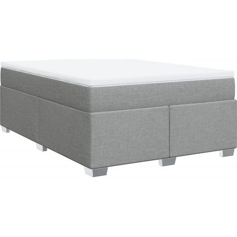 Maison Exclusive - Cama box spring con colchón tela gris claro 14 (1/5)