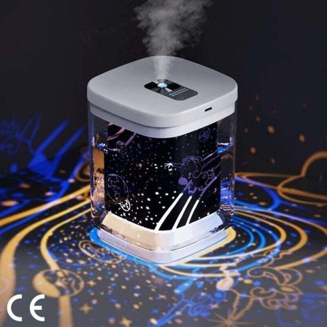 Extrem leiser Luftbefeuchter – Kompaktes 1000-ml-Fassungsvermögen mit Nachtlicht – Zwei Nebelstufen – Automatische Abschaltung – 2 Filter inklusive – Ideal für Babyzimmer und Zuhause – Weiß
