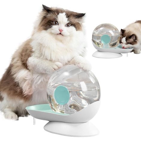Distributeur d'eau pour Chat Chien, Abreuvoir à gravité pour Chat, Forme d'escargot, Fontaine d'eau pour Chat Automatique, Distributeur de Bol d'eau pour Chien - Niveau d'eau Facile à Voir (Vert) (1/4)