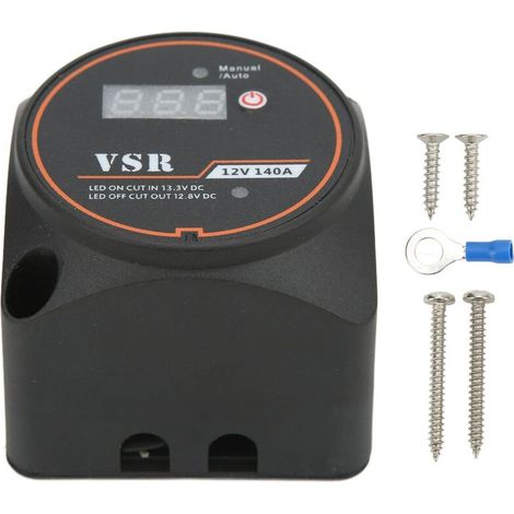 Jeffergarden Isolateur intelligent à double batterie 12V 140A relais sensible à la tension IP67 étanche avec affichage pour ATV UTV RV (1/5)