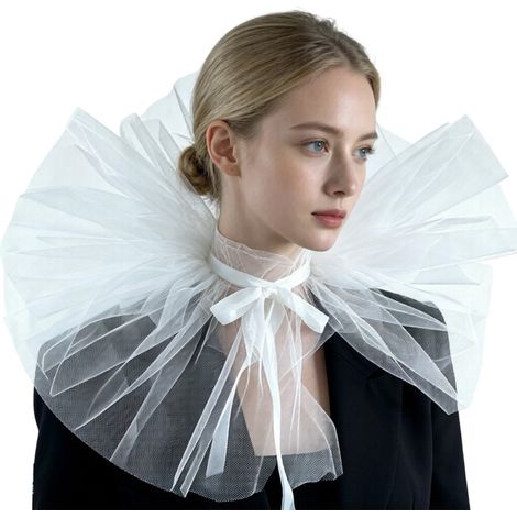 Elegante collana staccabile, collana finta trasparente - Bianca