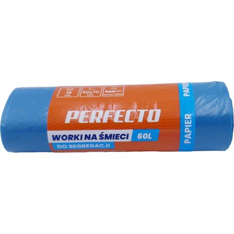 Bolsas de basura 60L 60x70cm azules 10 unidades Perfecto
