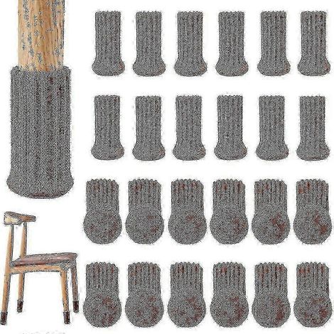 24 chaussettes de chaise, haute élasticité, coussinets antidérapants pour pieds de chaise. (1/4)