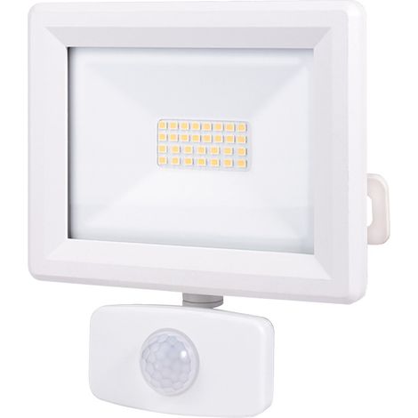 Projecteur LED Blanc 20W, 1880 lumens,IP65, 4000K Blanc-neutre, détecteur de mouvement 3 réglages, connecteur rapide, fixation orientable 3D - Tibelec (1/5)