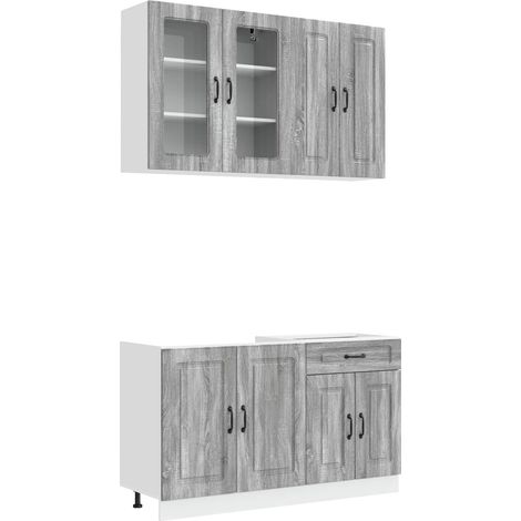 Kitchen Unit KALMAR 4 pcs Grey Sonoma Engineered Wood vidaXL (1/5)