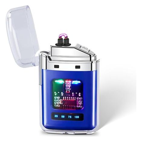 Briquet électronique, Briquet Rechargeable Type-C, Bri-Quet à Arc électrique Double, Affichage de Puissance LED, Plasma à Double Arc Coupe-Vent, Compact et Facile à Transporter (1/5)