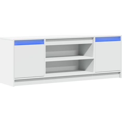 Mobile TV multimediale scaffale per televisione televisore buffet sala da pranzo soggiorno camera da letto con LED 139,5 x 34 x 50 cm derivati del legno bianco 020026436