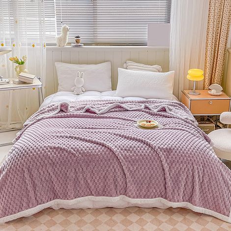 Couette - Plaid Double Face Velours - 200 x 150 cm - Pour Canapé Lit ou Salon - Usage Intérieur Toute Saison - 1 Pièce (1/5)