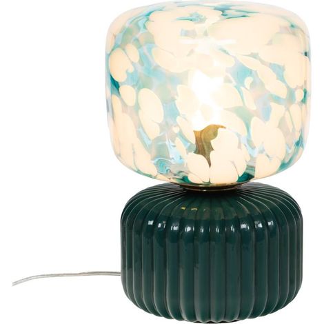 Amadeus - Lampe Ninon 30 cm Bleue tachetée en verre (1/2)