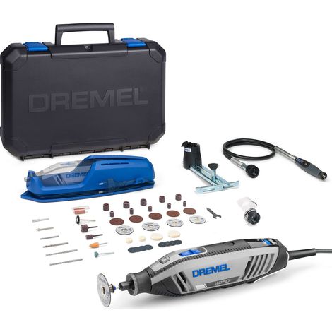 Dremel 4250 Utensile Rotante 175 W, Kit Multiuso con 3 Attacchi 45 Accessori, Motore 175W con Feedback Elettronico, Velocità Variabile 5.000-35.000 RPM (1/5)