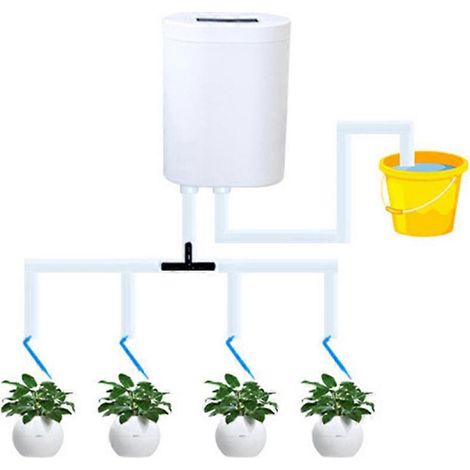 Contrôleur d'arrosage automatique intelligent pour jardin, minuterie rechargeable - 4 têtes
