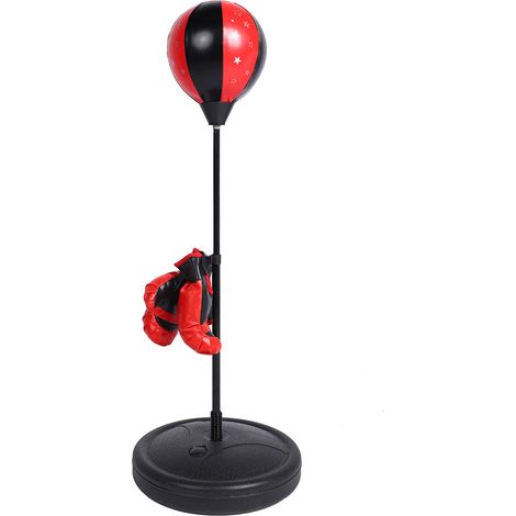 Speed Ball - Hauteur Réglable 70-106 cm - Avec Gants - Pour Enfants et Adolescents - Set Complet