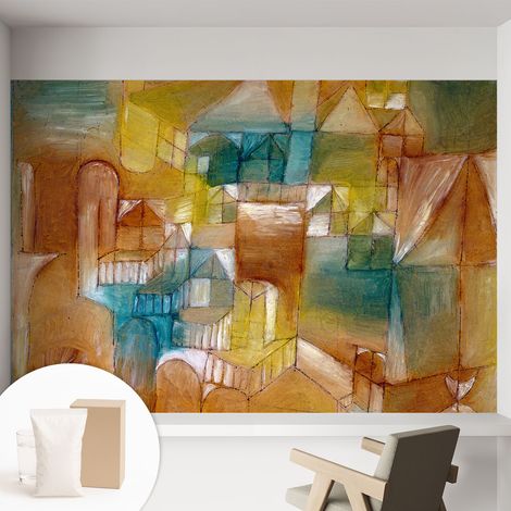 Papier peint intissé décoratif pour salon chambre et cuisine Facile à poser avec colle Structures géométriques 152x104 cm (1/5)