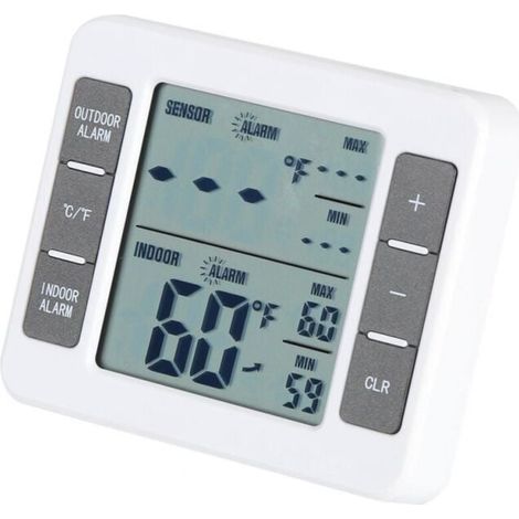 YMYNY Wireless Digital One-to-One Freezer Thermometer with Indoor/Outdoor Temperature Sensor and Audible Alarm