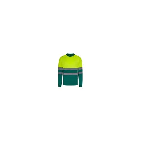 Camiseta algodón bicolor RCS M Velilla 305619 2XL Verde / Amarillo flúor