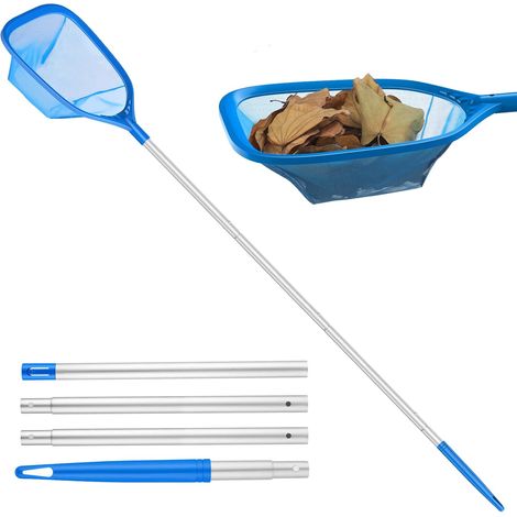 Pool-Skimmernetz mit verstellbarer Aluminiumstange (63–153 cm) – Feinmaschig, 13 cm tief – 4er-Set für effiziente Reinigung (1/5)