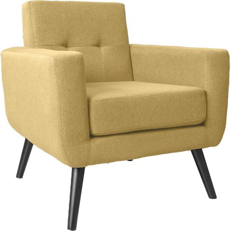 GARDENIA Giallo Poltrona Soggiorno Relax Design Moderno Imbottita XL Century, CM 76 x 75 x 83 (1/3)