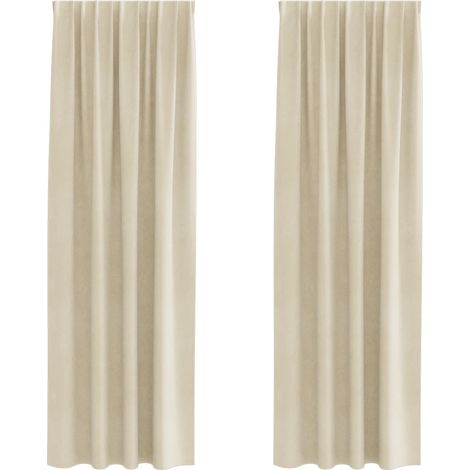 Maison Exclusive - Tende oscuranti 2 pz Crema 140 x 260 cm Velluto (1/5)