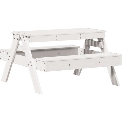 Maison Exclusive - Tavolo Picnic per Bambini Bianco 88x97x52cm Legno Massello Pino