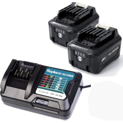 (3 Pack) 2X BL1041B Battery 12V & 10.8V+DC10WD Charger for Makita 12V CXT Li-ion BL1015 BL1016 BL1021B BL1041B BL1020B BL1040B Compatible with Makita DF031D DF0331D TD110D JR103D JR105D HP333D (1/4)