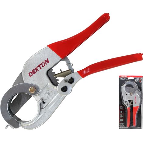 Dekton Vinyl Waste Plastic Pipe Cutter Ratchet Plumbers Tool Capacity 42mm