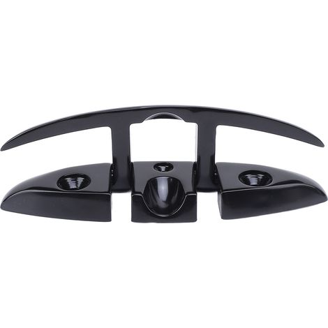 Bitta pieghevole da 15 cm per imbarcazione, realizzata in acciaio inox 316, per cima nautica, robusta, con rivestimento nero, per yacht, camper e motori fuoribordo. (1/5)