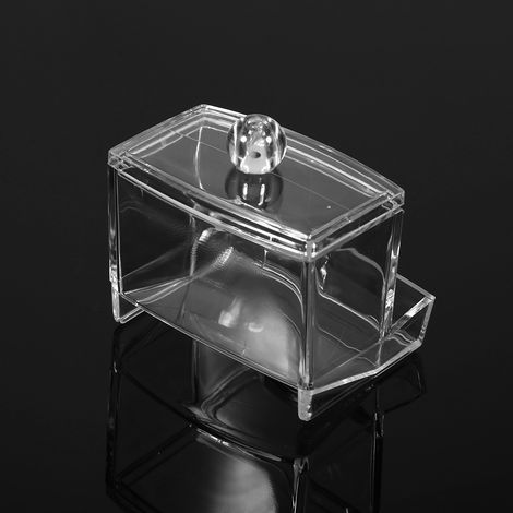 Boîte de Rangement Transparente pour Cotons-Tiges et Maquillage - Organisateur Cosmétique Pratique (1/5)