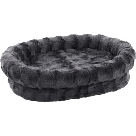 Lit pour Chien Chat Gris - Coussin pour Chien Chat - Panier pour Chien Chat - 54x41x14cm - Lavable - Fond Anti-dérapant - Housse Amovible - Lieu de Couchage Doux et Confortable (1/3)