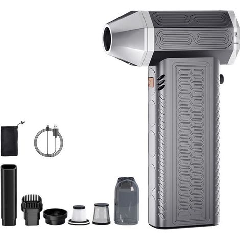 Dépoussiéreur à air comprimé - Dépoussiéreur à air électrique super puissant, mini souffleur et aspirateur sans fil rechargeable 2 en 1 pour claviers, nettoyage de voiture, (1/3)
