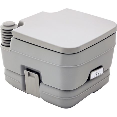 HOMCOM 10L Portable Travel Toilet Outdoor Camping with 2 Detachable Tanks Grey