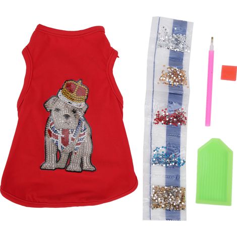 T-shirt à peindre avec des diamants, à faire soi-même, vêtements pour chien, fournitures et accessoires de loisirs créatifs (Rouge S) (1/5)