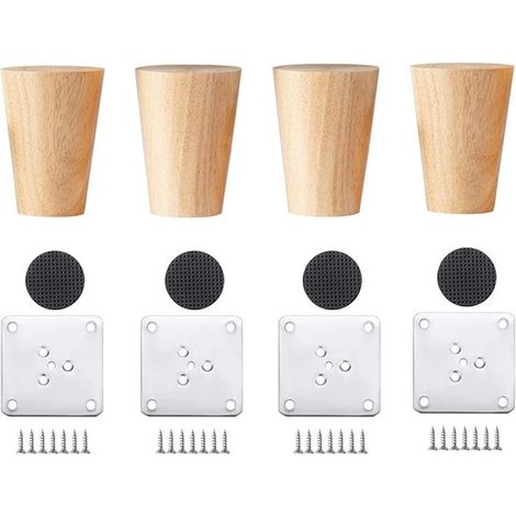 4 gambe per mobili in legno da 6 cm, gambe dritte per divano, tavolo, letto e altri mobili, resistenti ed eleganti (1/5)