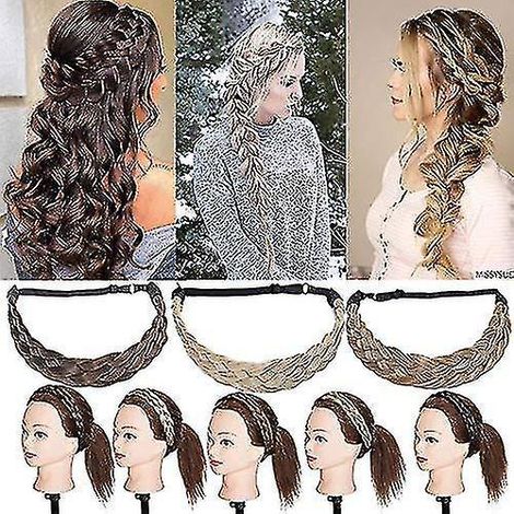 Extensions de cheveux tressées Sego, bandeau ajustable, élastique, accessoire de beauté pour femmes - petite taille - marron foncé (1/5)
