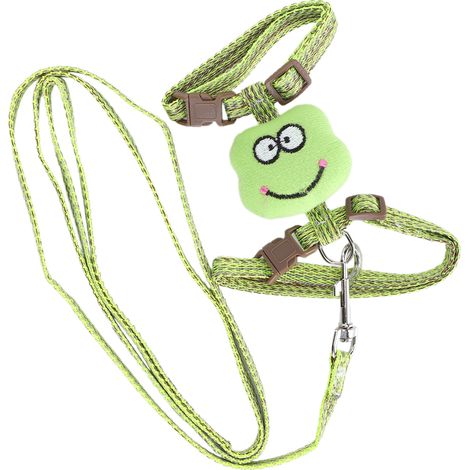 Harnais anti-perte pour chat avec laisse, harnais réglable anti-fugue pour animaux de compagnie, idéal pour les promenades (vert) (1/5)