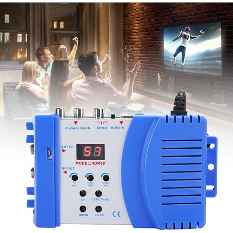 HDMI-zu-RF-Digitalmodulator HDM69 – Tragbarer PAL-AV/RF-Konverter für UHF/VHF-Fernseher – 100–240-V-EU-Netzteil