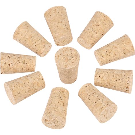 10 bouchons coniques en liège naturel pour bouteilles de vin en bois (221735mm) (1/5)