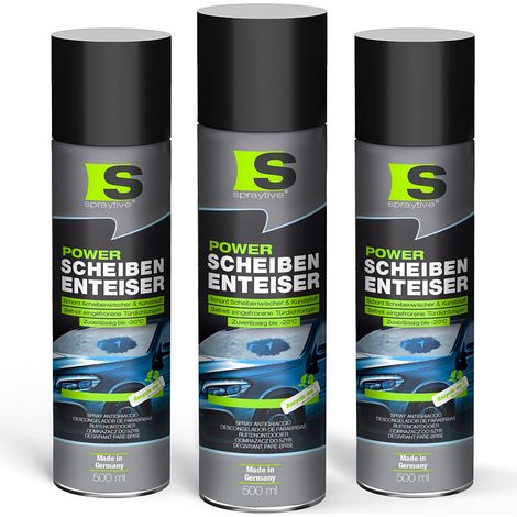 Spraytive 3x 500ml Power Scheibenenteiser – Enteiserspray für Autoscheiben & Schlösser – Entfroster wirkt sekundenschnell bis -20°C (1/5)