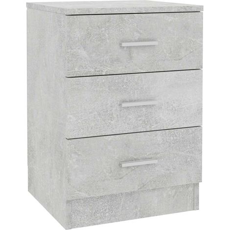 Maison Exclusive - Mesita de noche de aglomerado gris hormigón 38 (1/5)