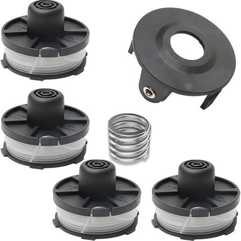 4 Pièces - Bobine De Fil - Ressort - Couvercle De Bobine - Remplacement Pour Coupe-herbe Makita 18V Dur181 Rf Z Entretien Jardin Noir