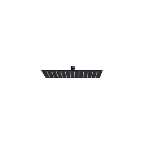 Cabezal de ducha de lluvia de acero inoxidable, 30 x 20 cm, rectangular, negro - Crezuo (1/4)