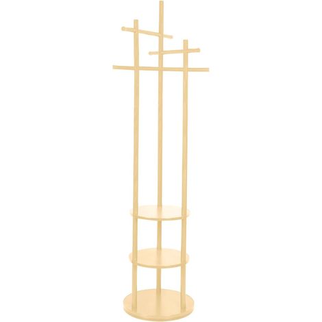Bamboo Legs Coat Rack: Solid Clothes Rack with Stable Base, Cloakroom, Entrance Coat Holder, Maximum Load 15 kg, Ideal for Home, Bedroom, Living Room – 155 x 38 x 30.5 cm – Original Colour (1/5)
