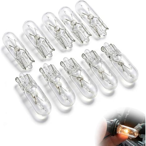 10 x 12 V T5 W1.2 W LED Incandescent White Light for Car Dashboard and Interior Indicator for Car, Truck, Motorcycle (1/5)