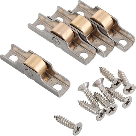 4 Piece Spare Steel Bearings Pulleys Sliding Windows Guides Roller