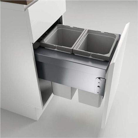 Naber Cox® Base 460 S/400-2, Abfallsammler für Frontauszüge, hellgrau (1/2)