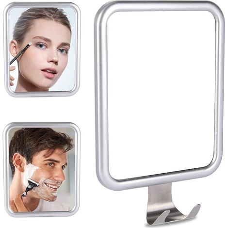 Miroir de Rasage Antibuée,miroir de Douche Antibuée à 4 Ventouses,miroir de Douche Antibuée de Salle de Bain au Design Moderne (1/5)