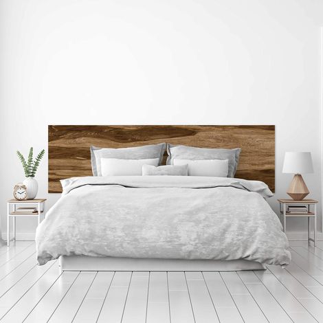 Cabecero Cama PVC Decorativo Económico Textura Madera Corte Transversal Castaño Varios Tamaños (150 cm x 60 cm)