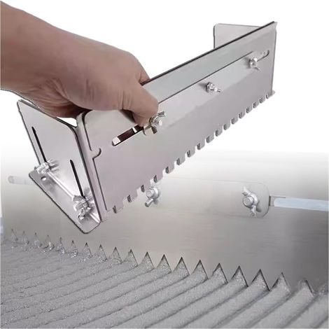 1 - Truelle crantée - Peigne à mortier - Réglable pour pose de carrelage - Distribution uniforme d&39adhésif - Pour sol et mur - Argent - 60x80cm